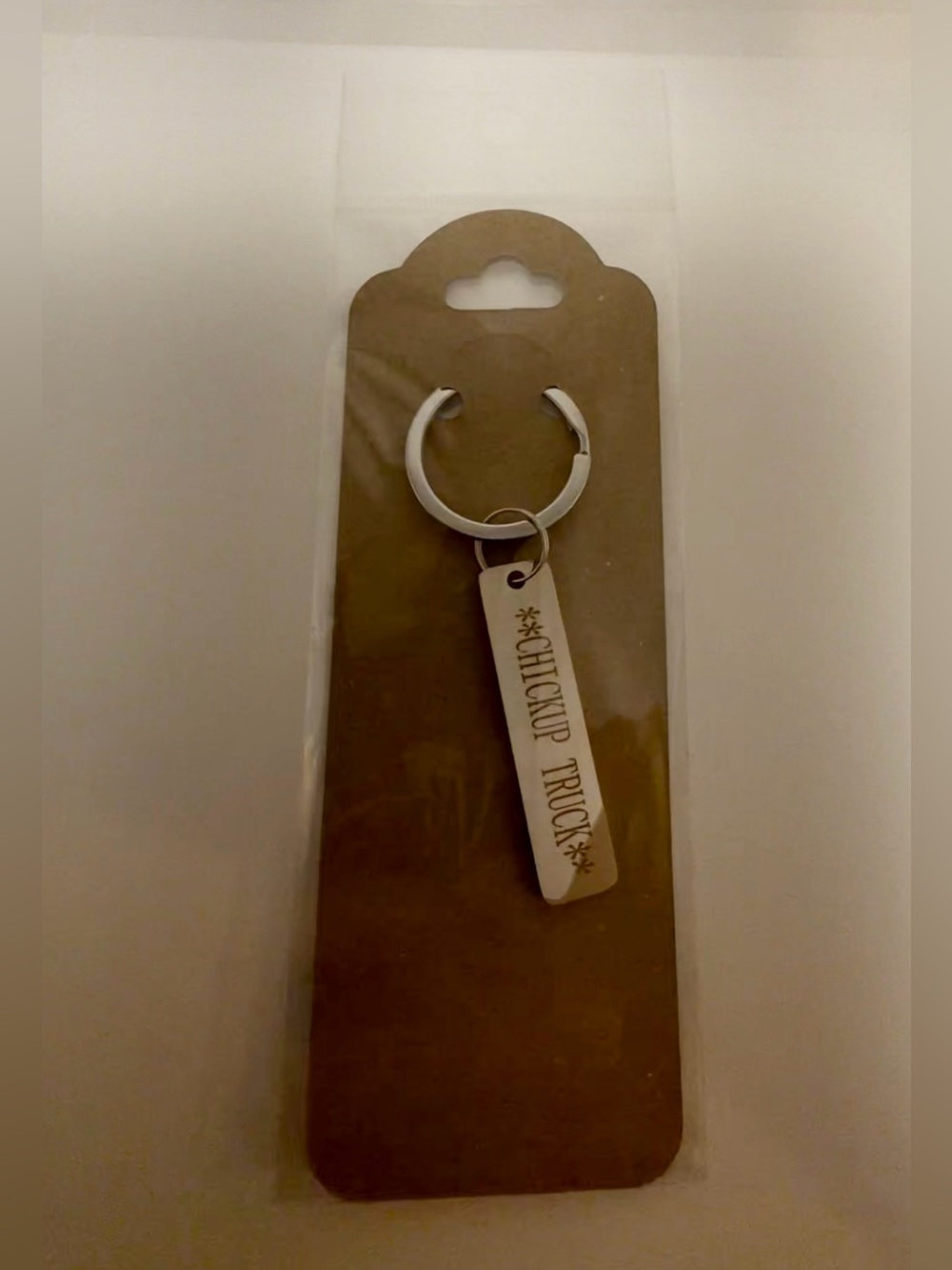 Chickup Truck TM silver tone logo keychain 🩵🐥🛻🩵